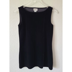 Chico's Crushed Velvet Tank Top SZ 0 / Small Black Dark Romantic Goth Sleeveless